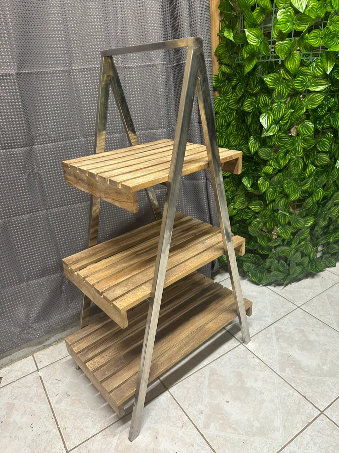 HOME SENSE 3-Tier Wood & Metal Shelf Unit