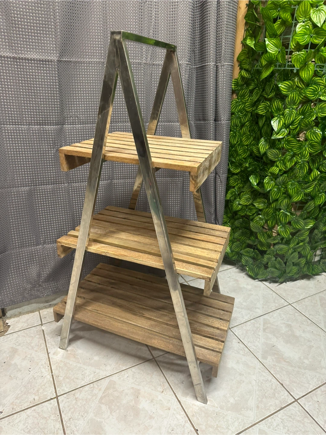 HOME SENSE 3-Tier Wood & Metal Shelf Unit - photo 2