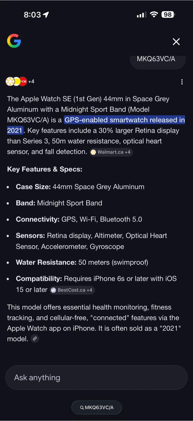 Apple Watch SE (1st Gen) 44mm Space Grey Aluminum - photo 3