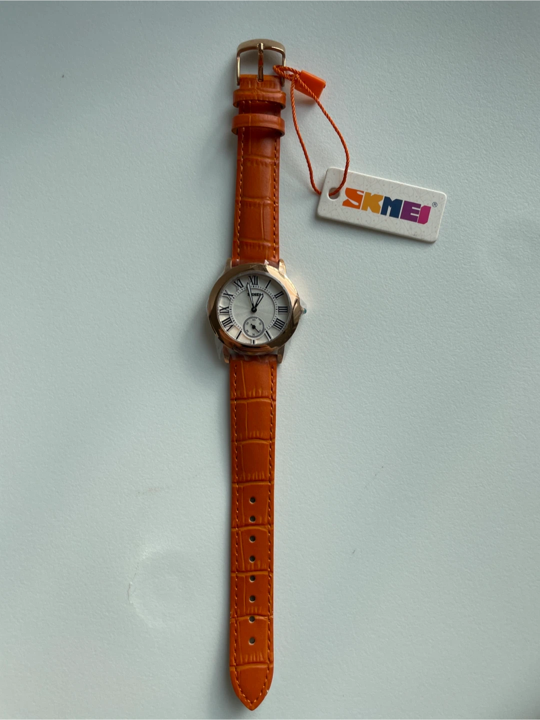 SKMEI Women's Orange Leather Band Watch