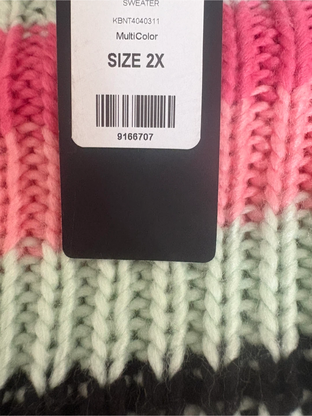 Fashion Nova Striped Cropped Sweater - Size 2X - photo 4