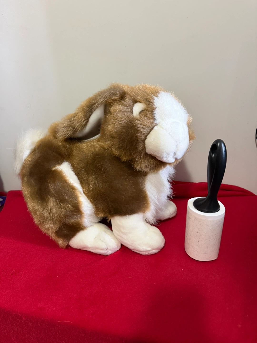 Large Crouching Bunny Plush Toy - photo 4