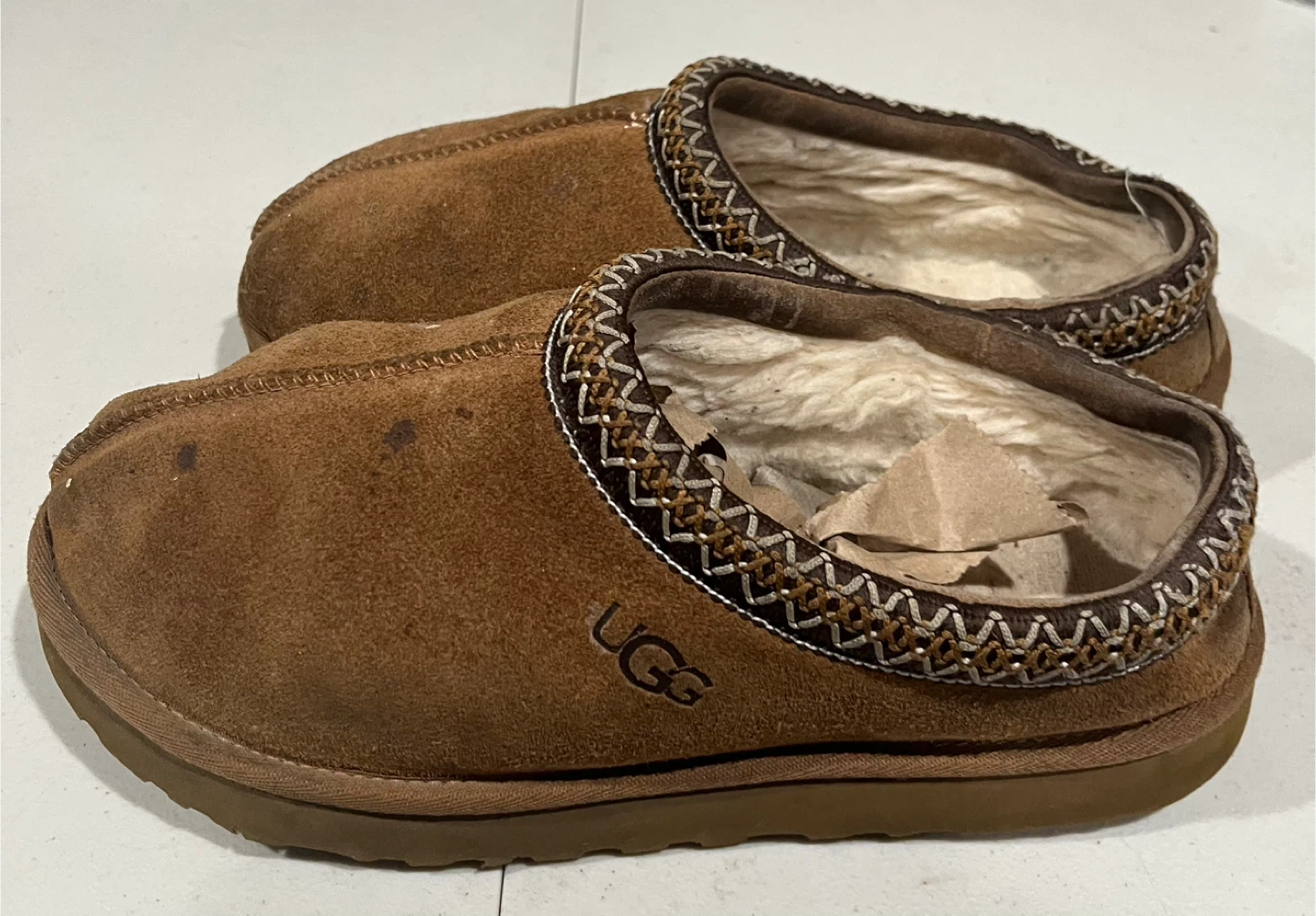 UGG Brown Suede Shearling Lined Slippers 7.5 - 8 - photo 3