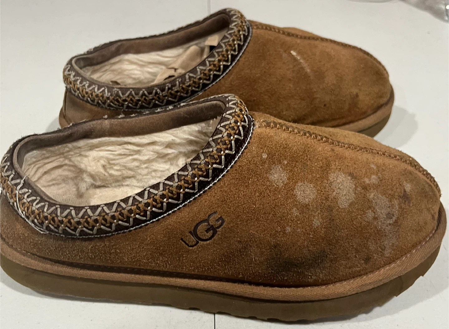 UGG Brown Suede Shearling Lined Slippers 7.5 - 8 - photo 2