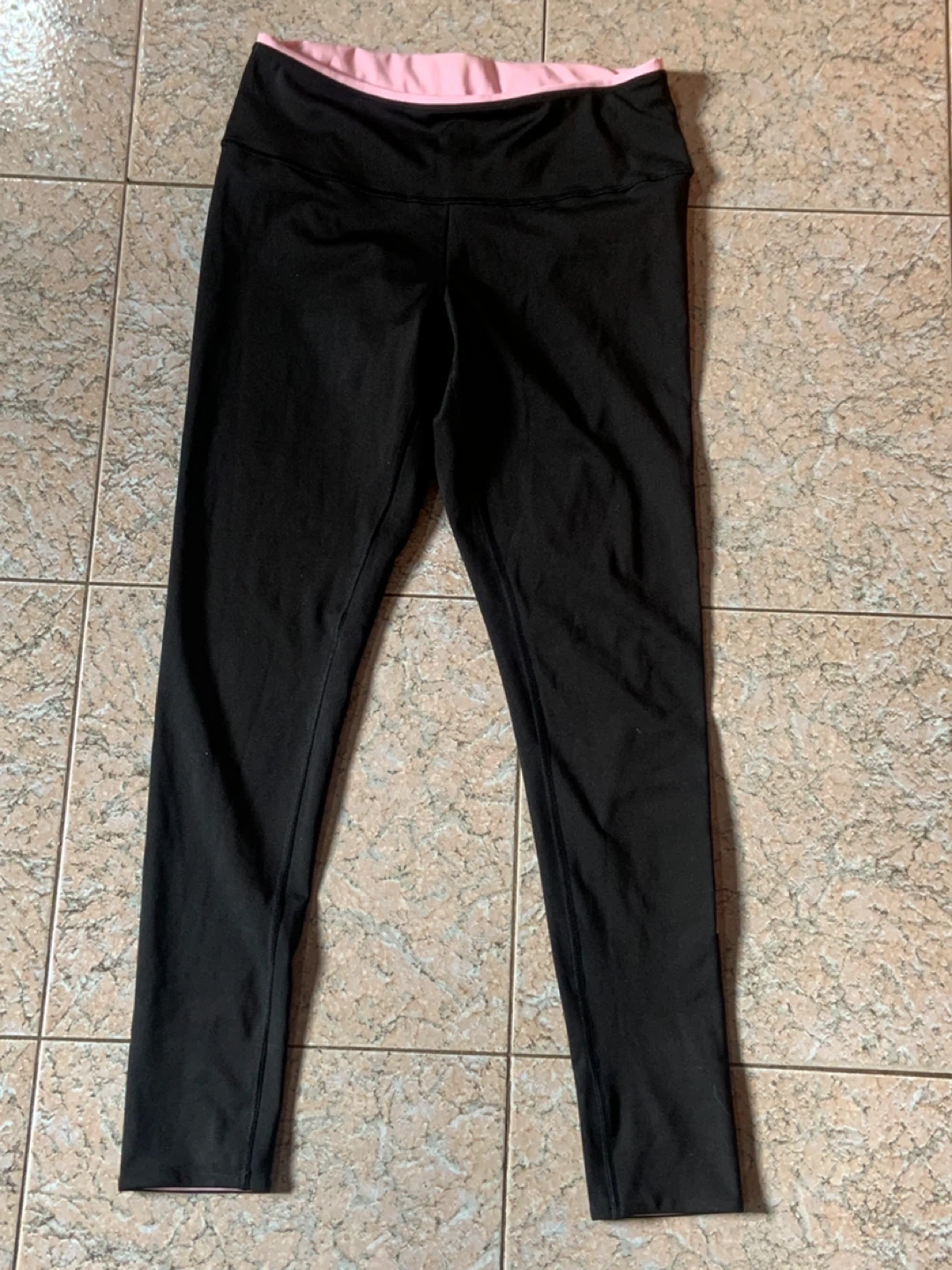 Puma Black Leggings with Pink Logo