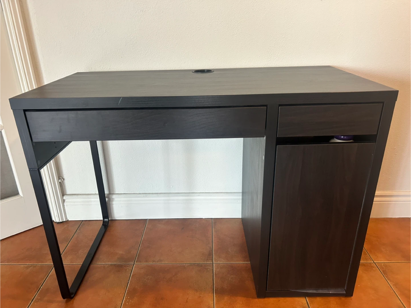 Ikea Micke - Dark Brown Desk with Drawer and Cabinet