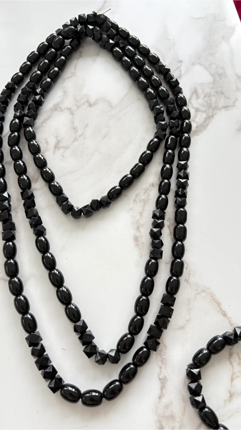 Black Beaded Necklace and Bracelet Set - photo 4