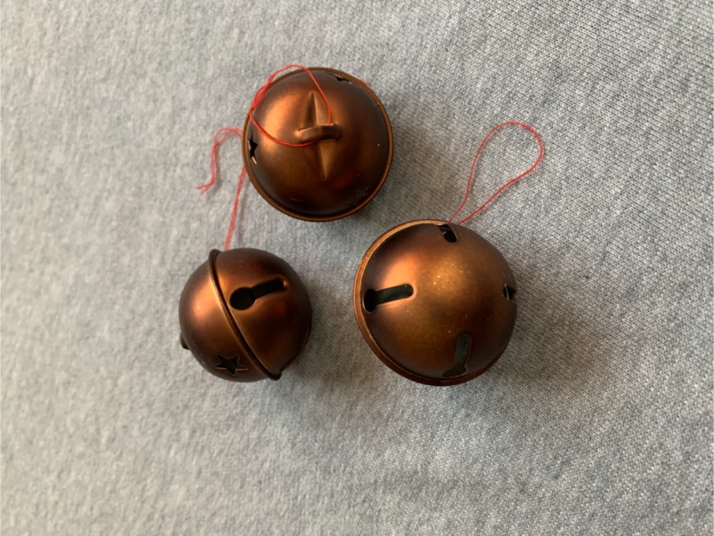 Set of 3 Copper Jingle Bells