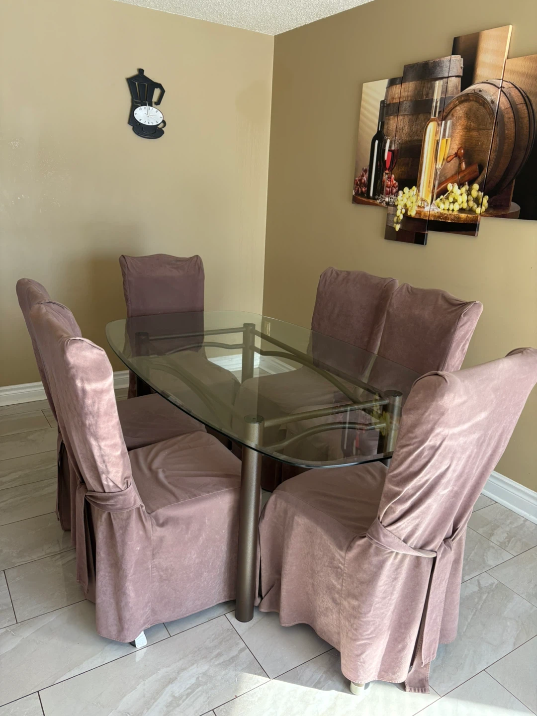 Elegant Glass Dining Table Set.