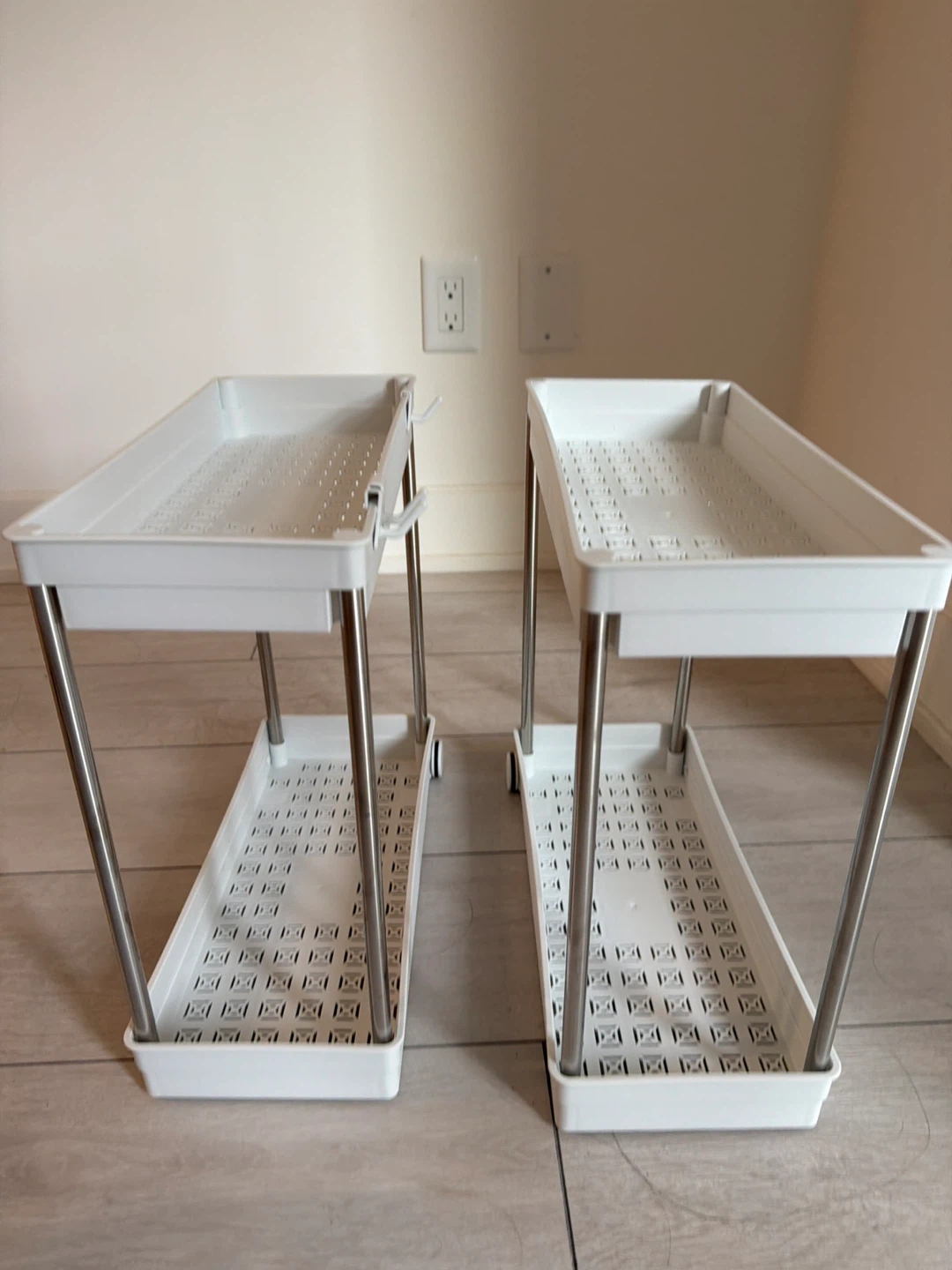 Cicilyna 2 Tier Under Sink Organizer, white - 2 Pack