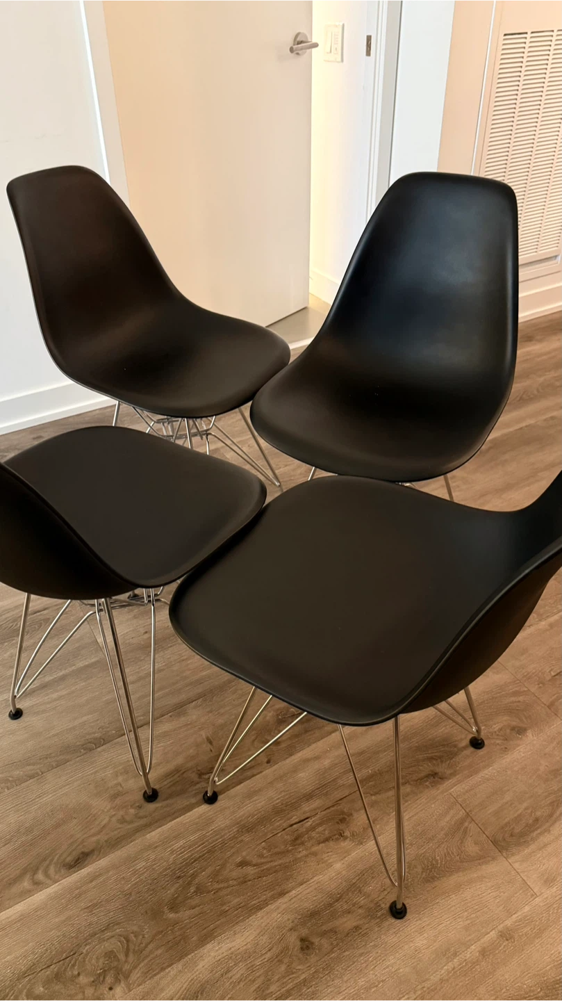 MOVING SALE!! Set of 4 Black Eames Style Dining Chairs - photo 2