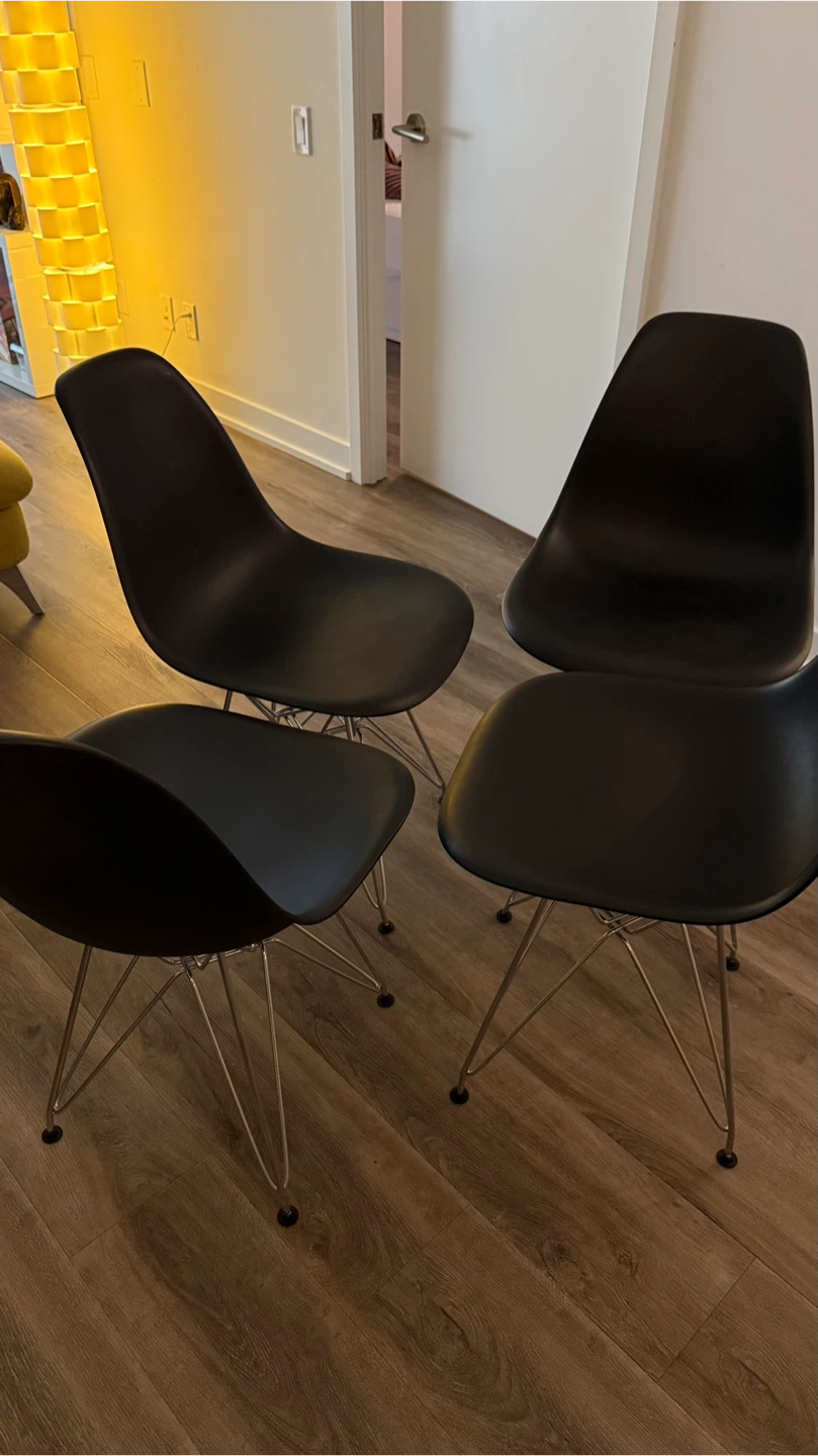 MOVING SALE!! Set of 4 Black Eames Style Dining Chairs