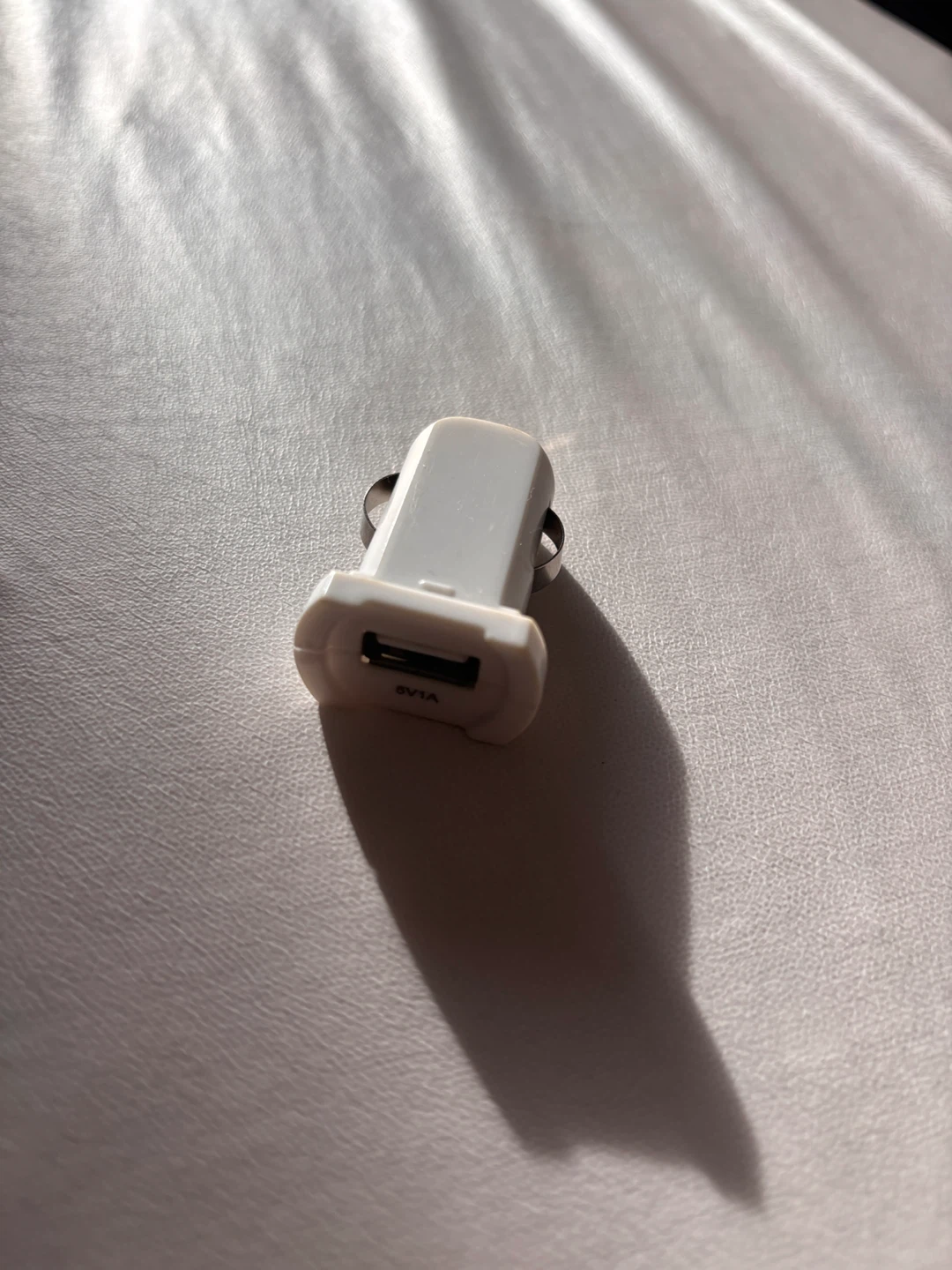 White USB Car Charger Adapter