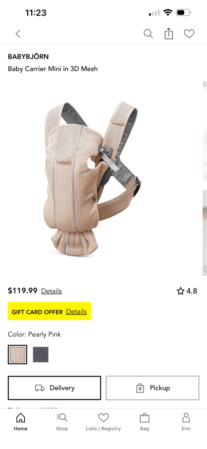 BabyBjörn Baby Carrier Mini - Pearly Pink