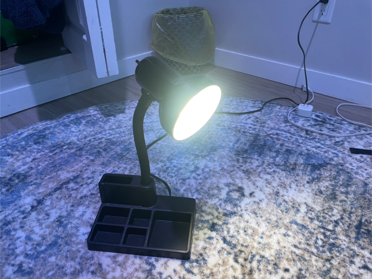Black Desk Lamp with Organizer Base