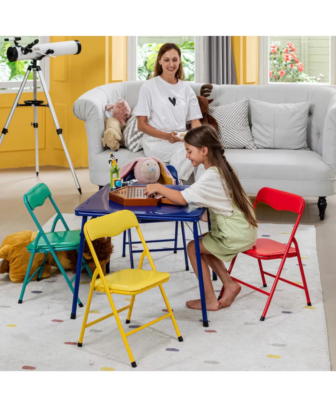 Kids Folding Table and Chairs Set