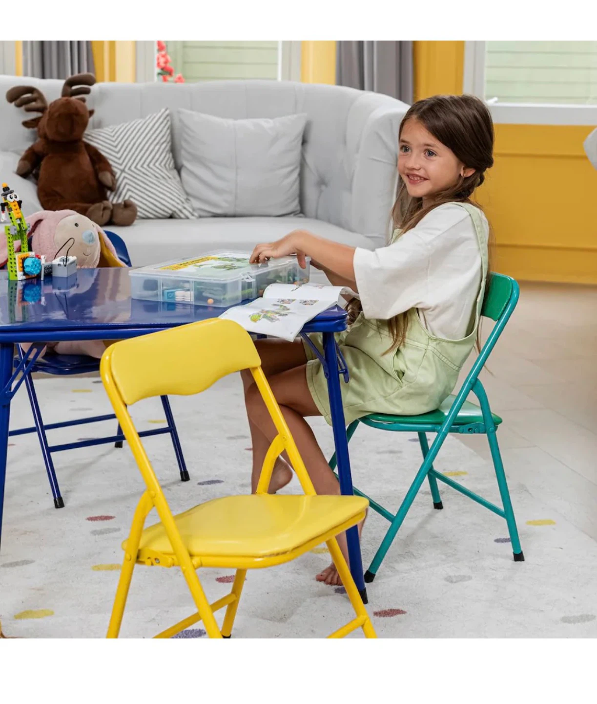Kids Folding Table and Chairs Set - photo 2