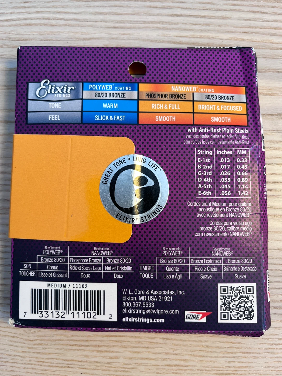Elixir 13-56 Acoustic Guitar Strings - 80/20 Bronze - photo 2