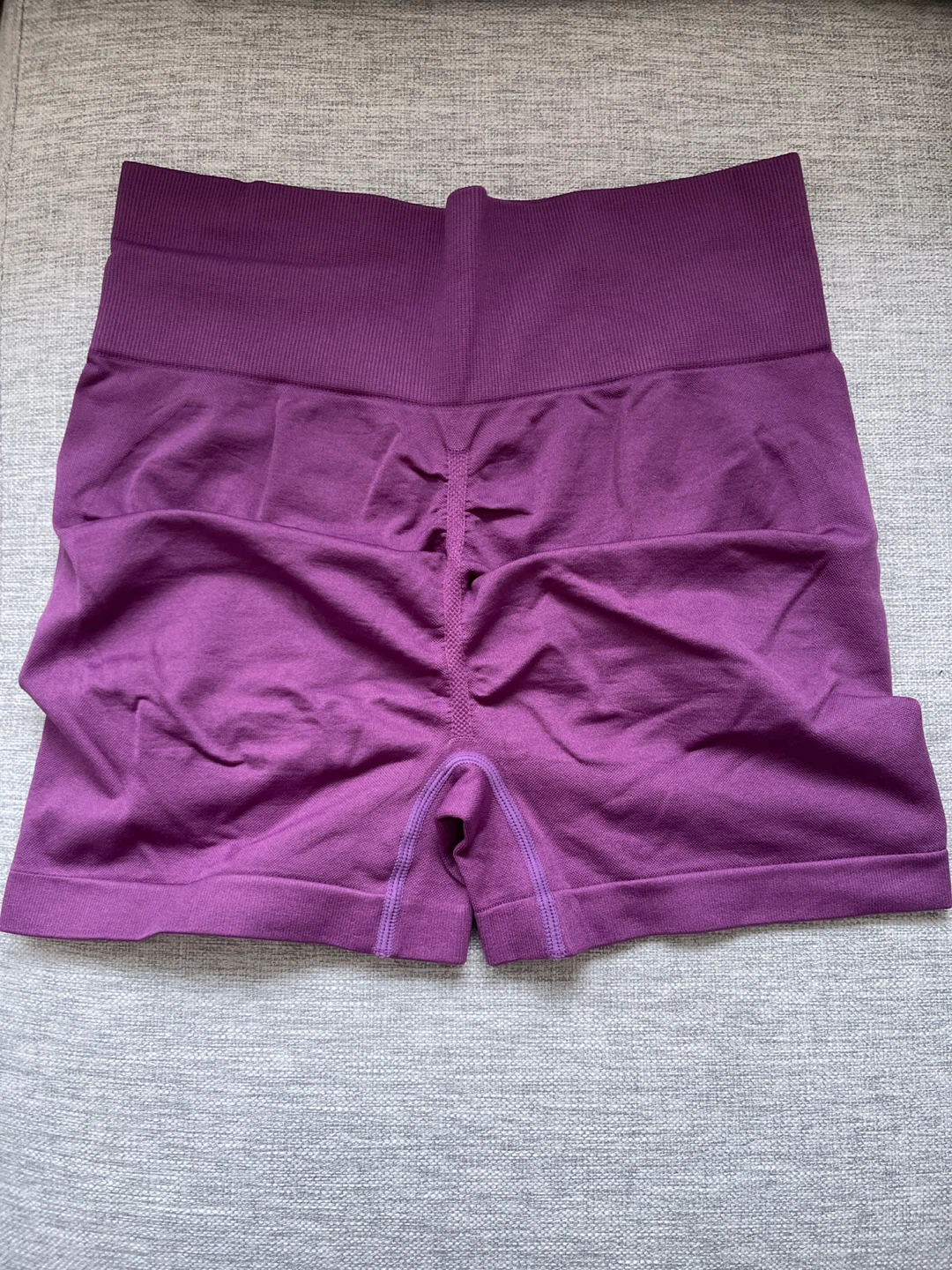 Purple Seamless Ruched Workout Shorts