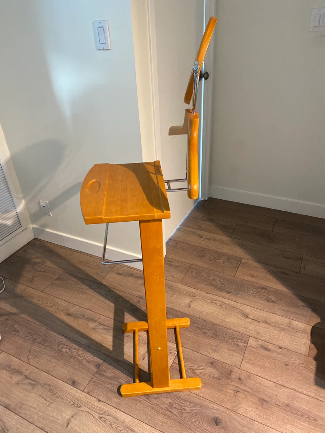 Wooden Valet Stand with Mirror - photo 2
