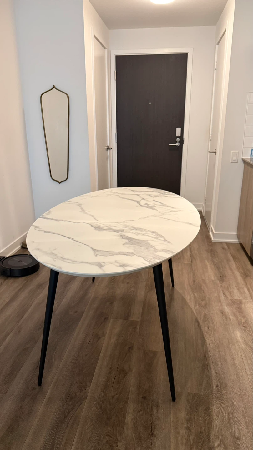 MOVING SALE!! Oval Marble Look Dining Table