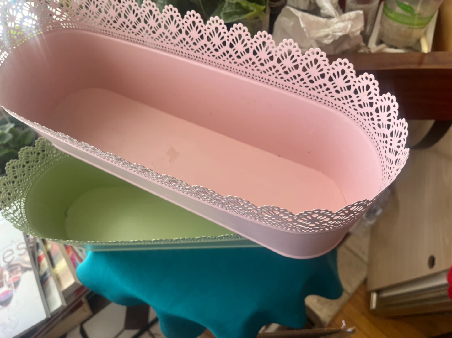 IKEA SKURAR Planters Set of 2 (Pink & Green) - photo 5