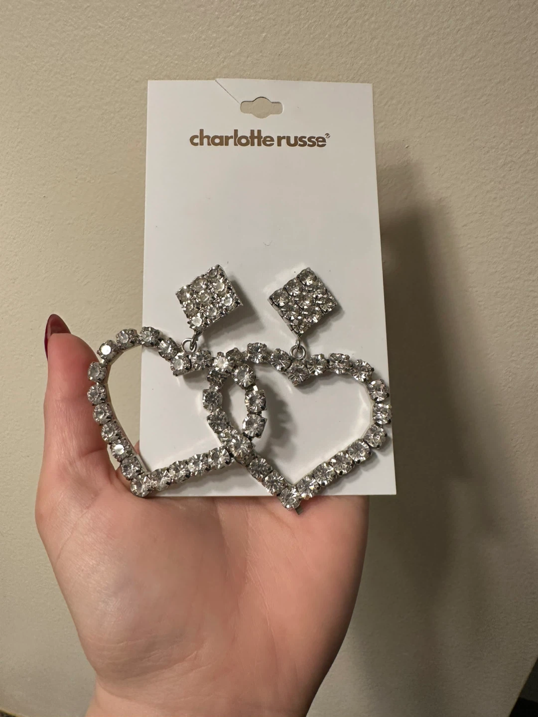 Charlotte Russe Large Heart Dangle Earrings - photo 2