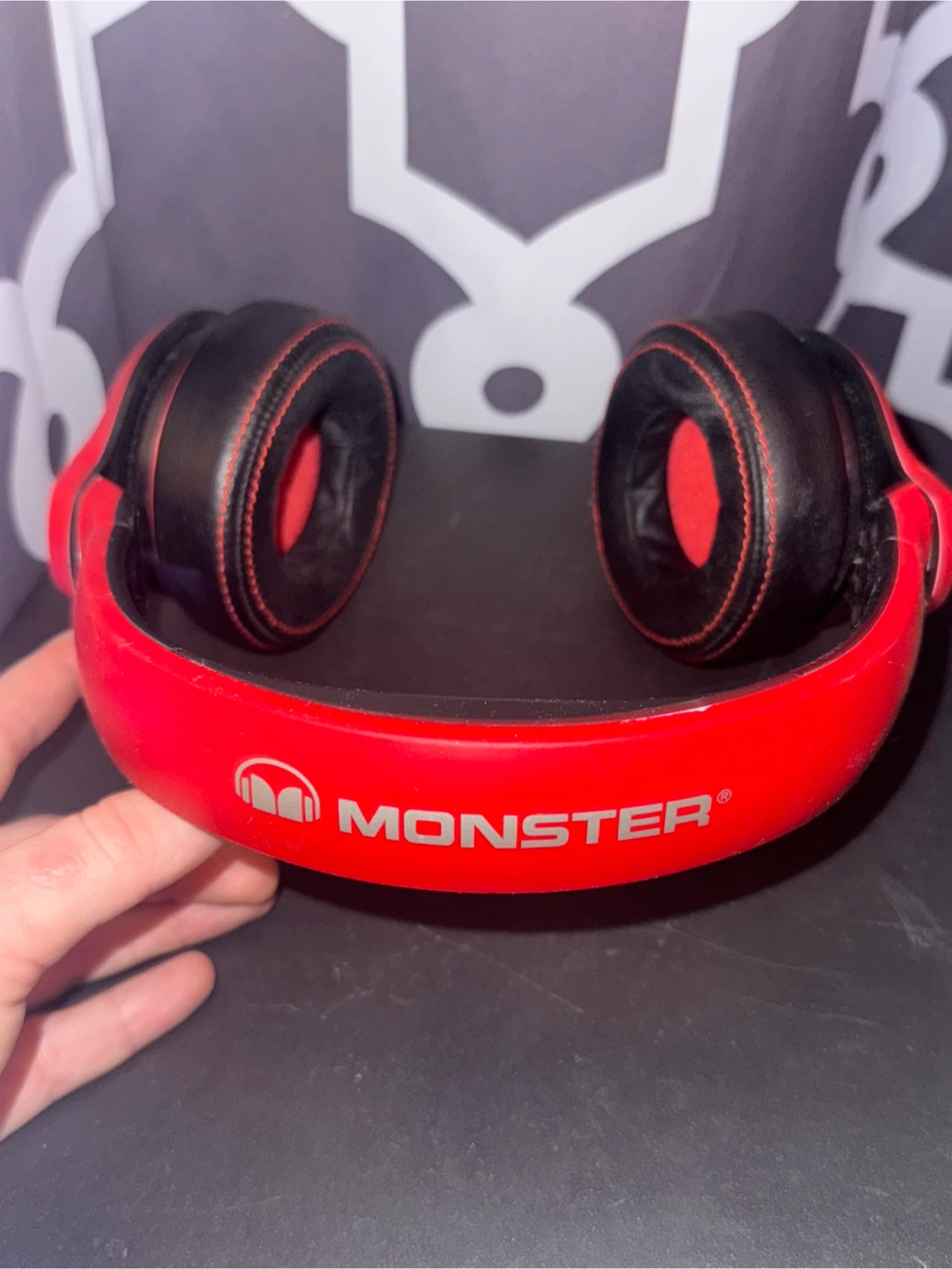 Red Monster Octagon Over-Ear Headphones