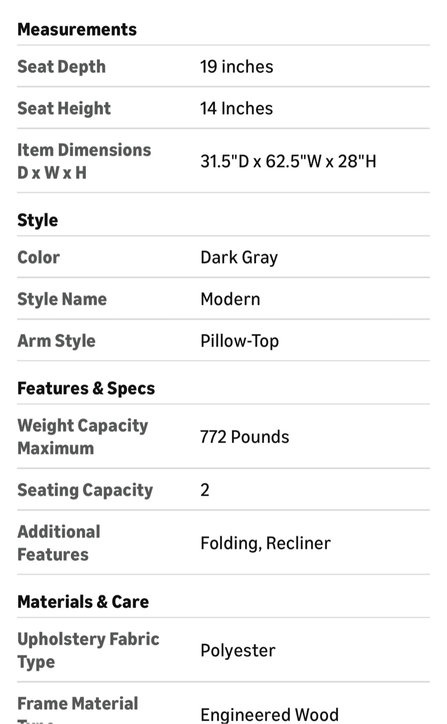 Gray Futon Sofa with Cup Holders - photo 5