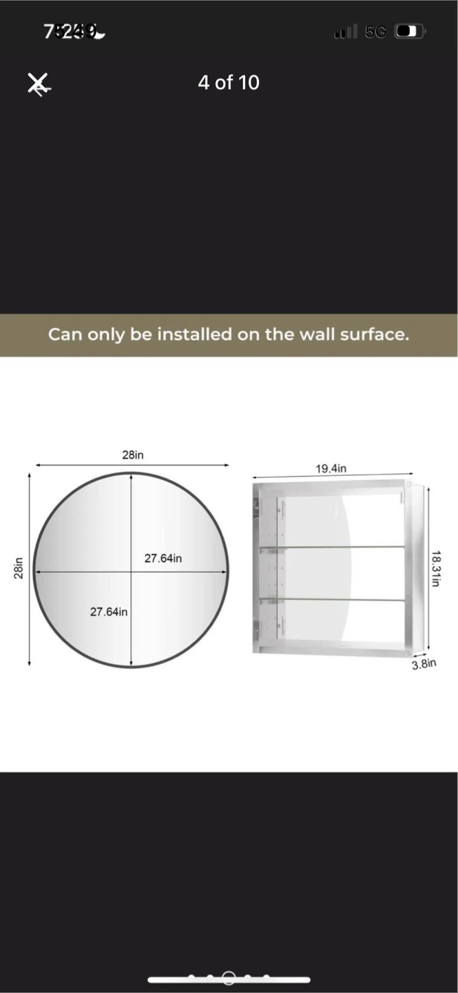New Zuhair Framed Medicine Cabinet Mirror Adjustable - photo 4