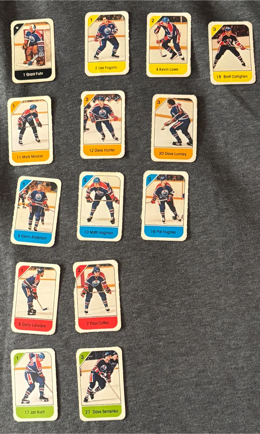 Collection of 14 Edmonton Oilers Hockey Cards