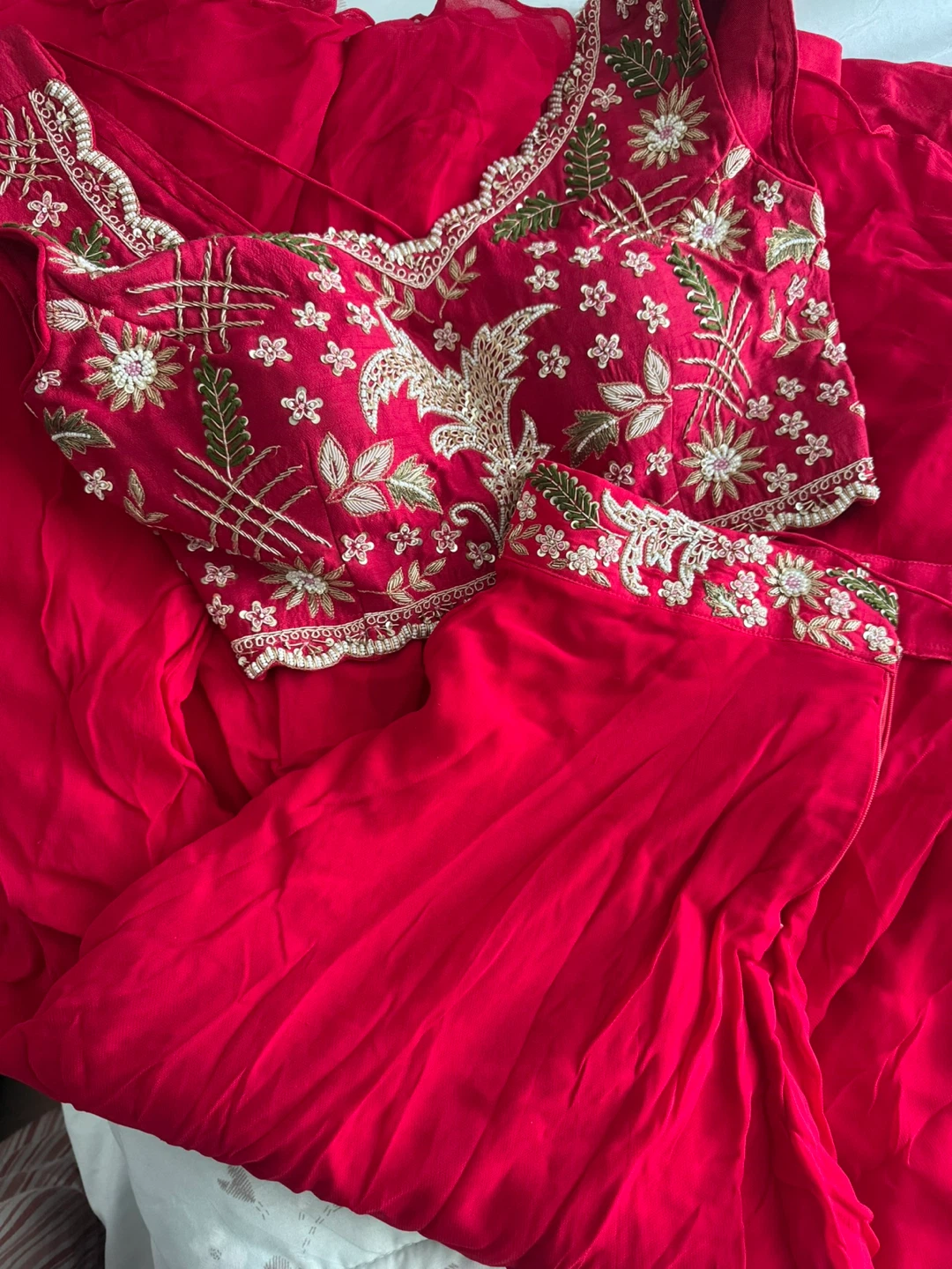 Brand New Embroidered Red Shanara Set with Jacket - photo 3