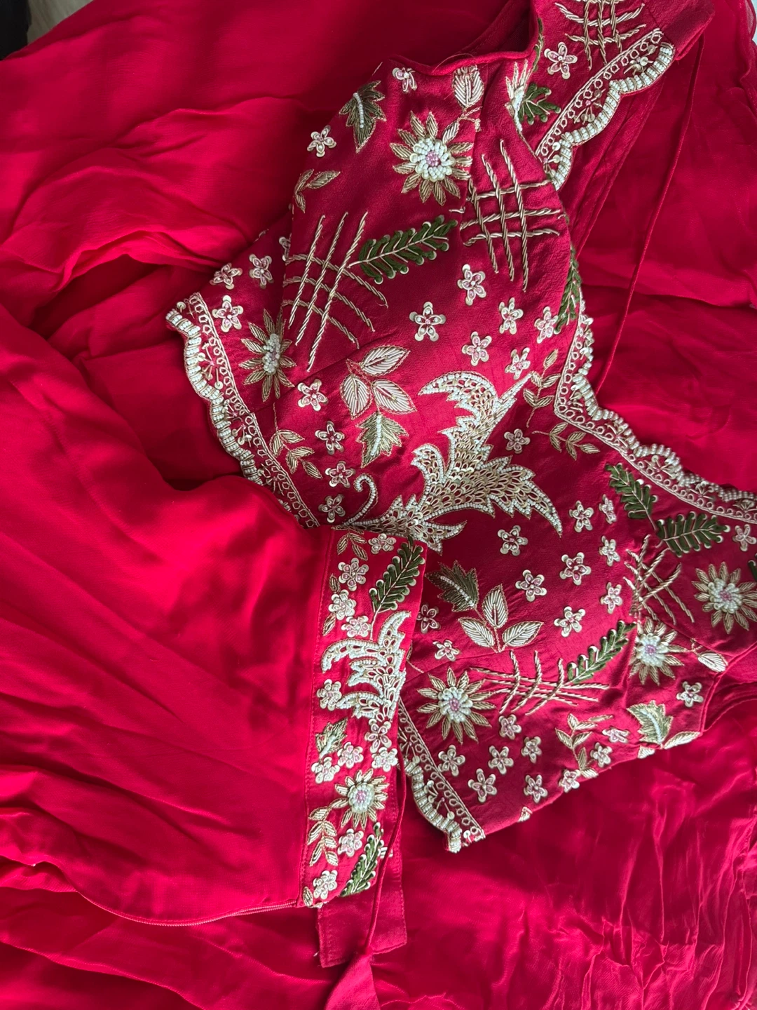 Brand New Embroidered Red Shanara Set with Jacket - photo 4