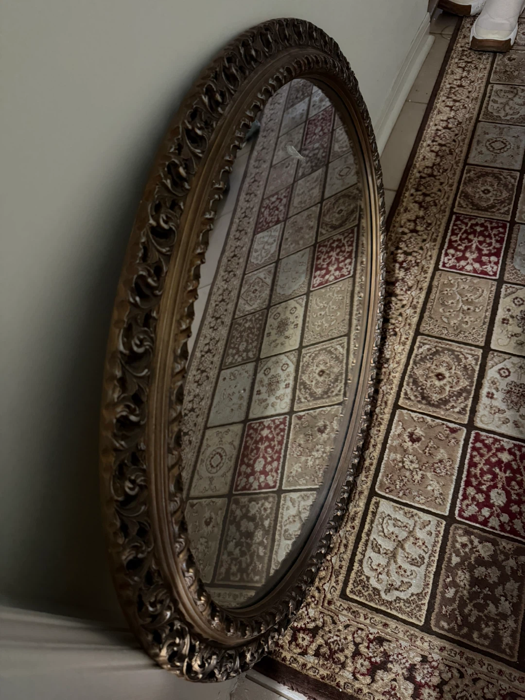 Ornate Oval Wall Mirror - Gold Finish - photo 5