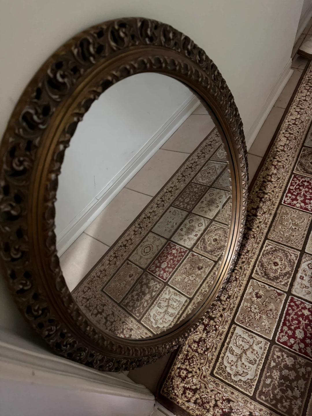 Ornate Oval Wall Mirror - Gold Finish - photo 3