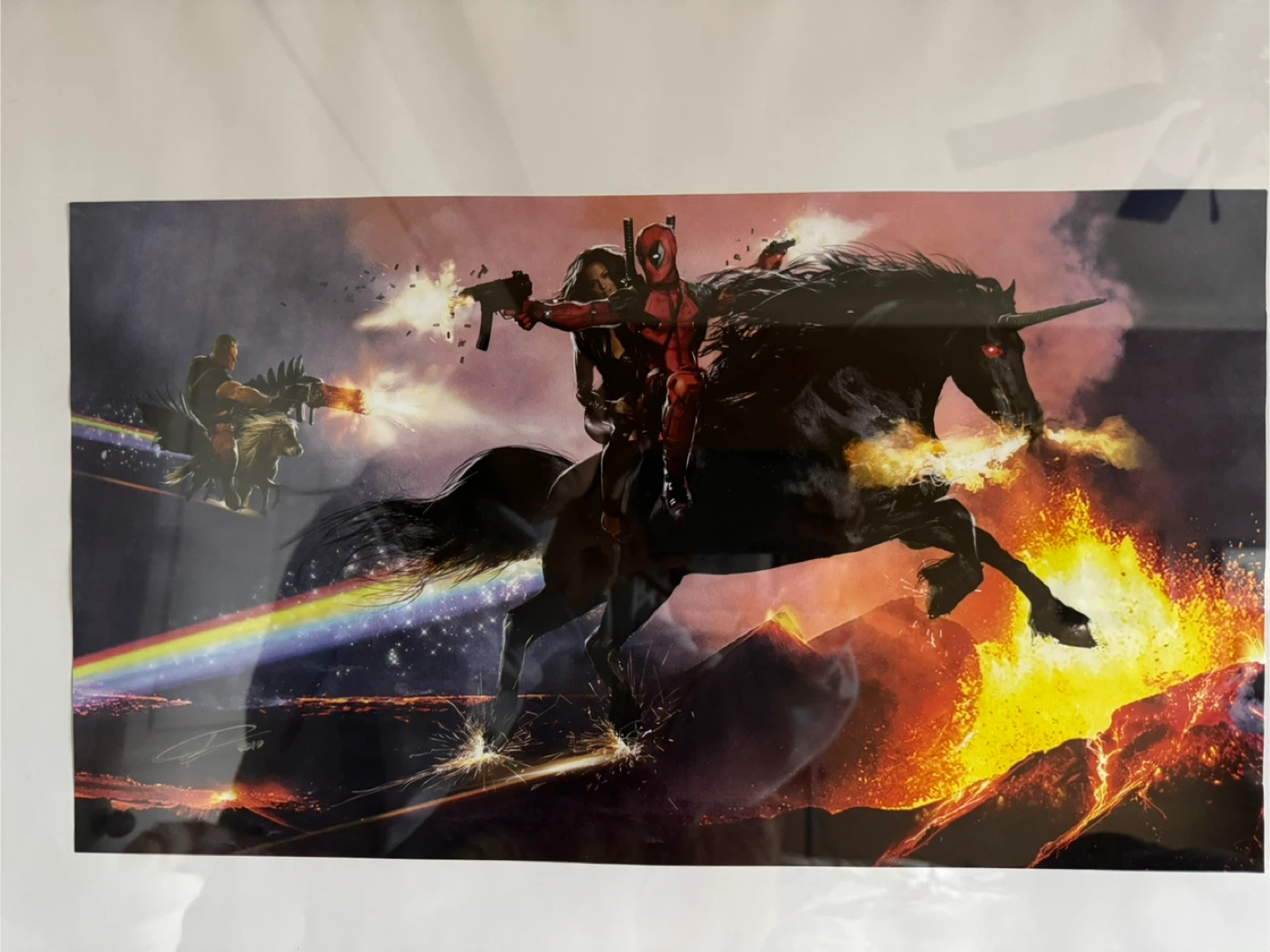 Deadpool and Cable on Unicorn Art Print - photo 2