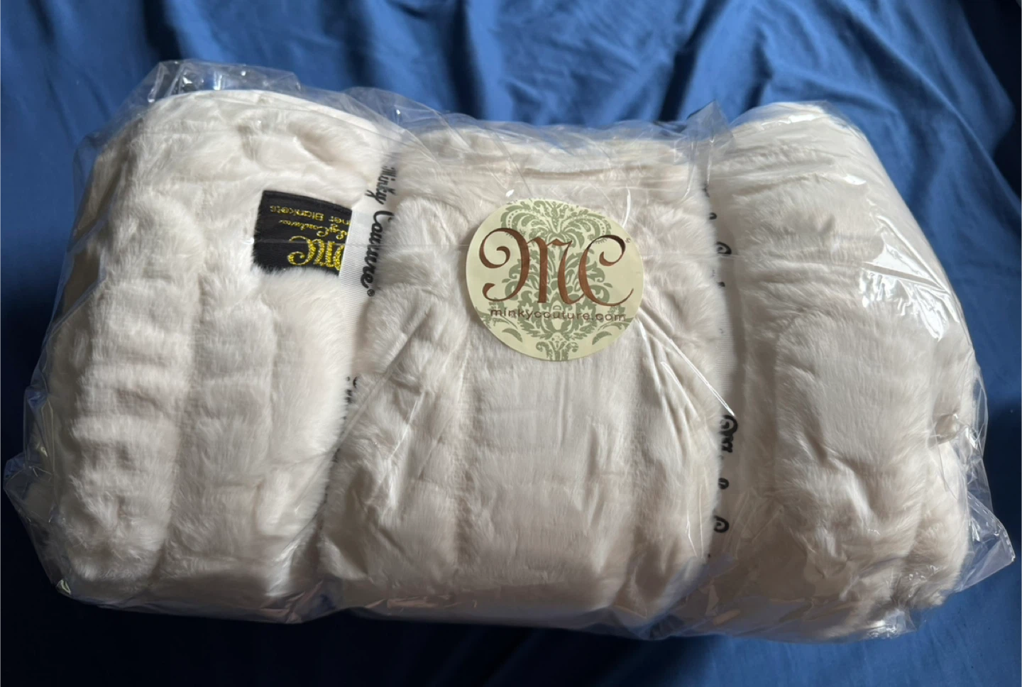 Minky Couture Grande Plush Blanket - Cream