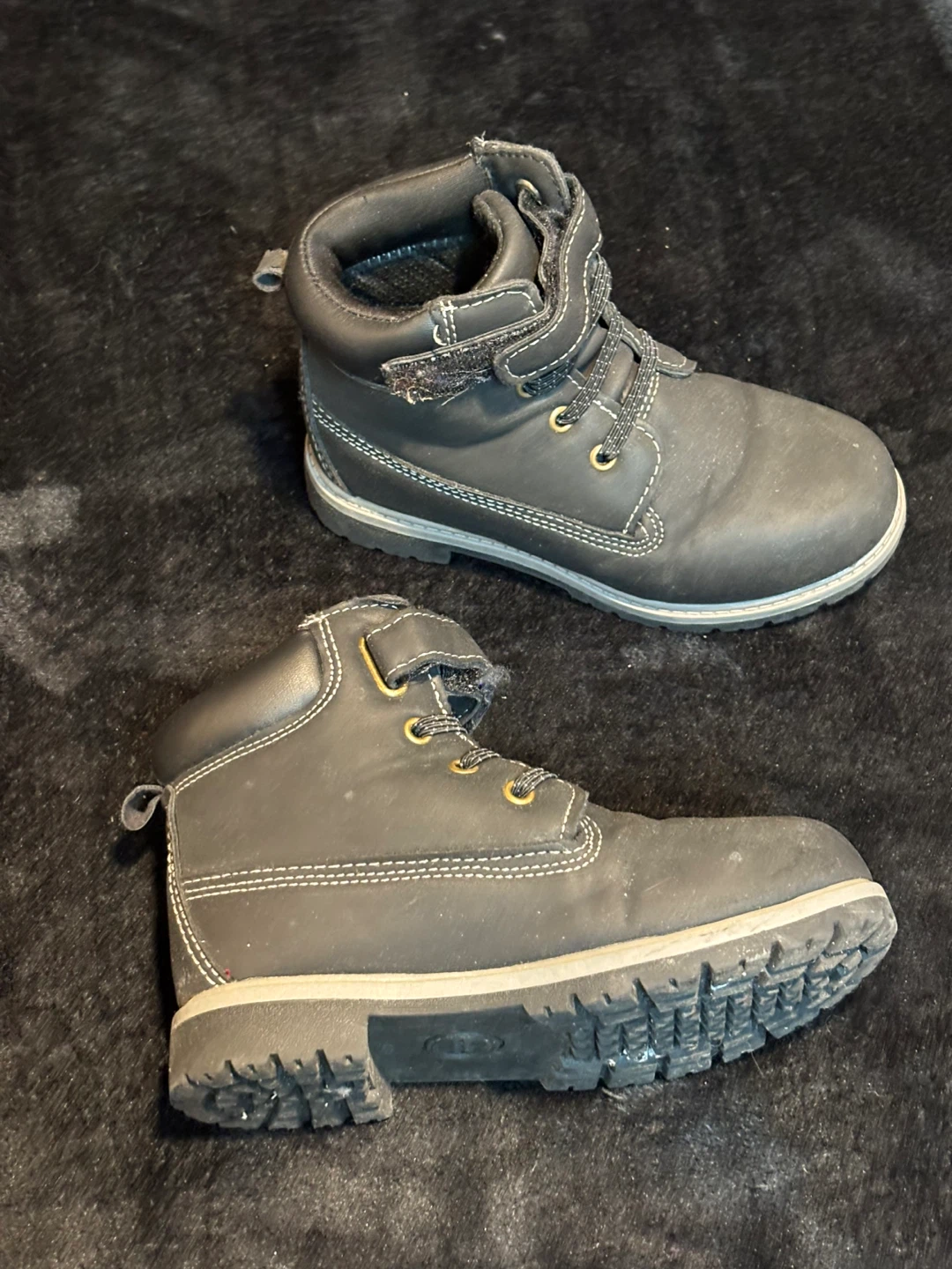 Black Youth Work Boots yelllow boots