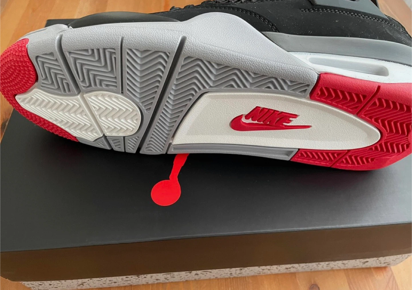 Air Jordan 4 Retro Black Red Sneakers - photo 3