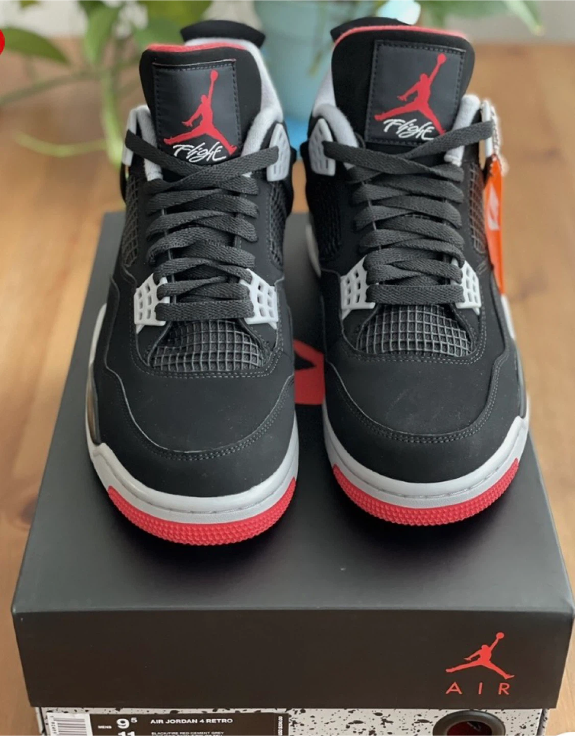 Air Jordan 4 Retro Black Red Sneakers