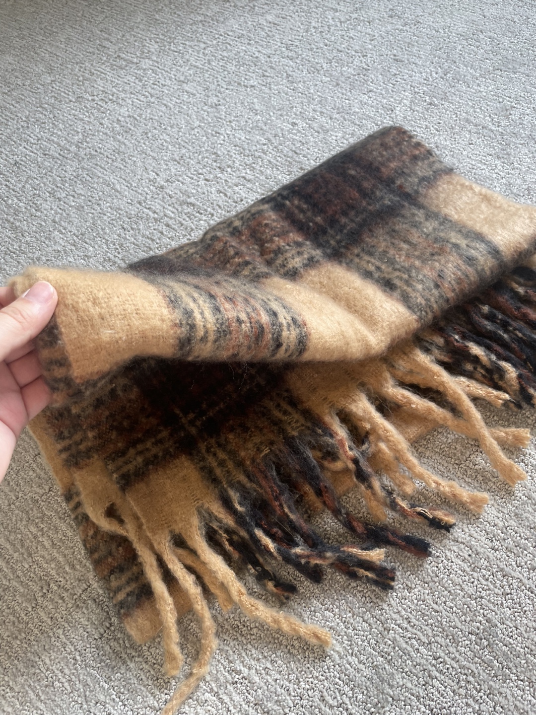 Brown Plaid Fringe Scarf - photo 5