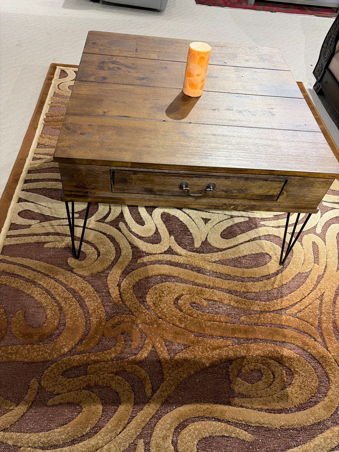 Square Wooden Coffee Table with 2 Drawers - photo 2