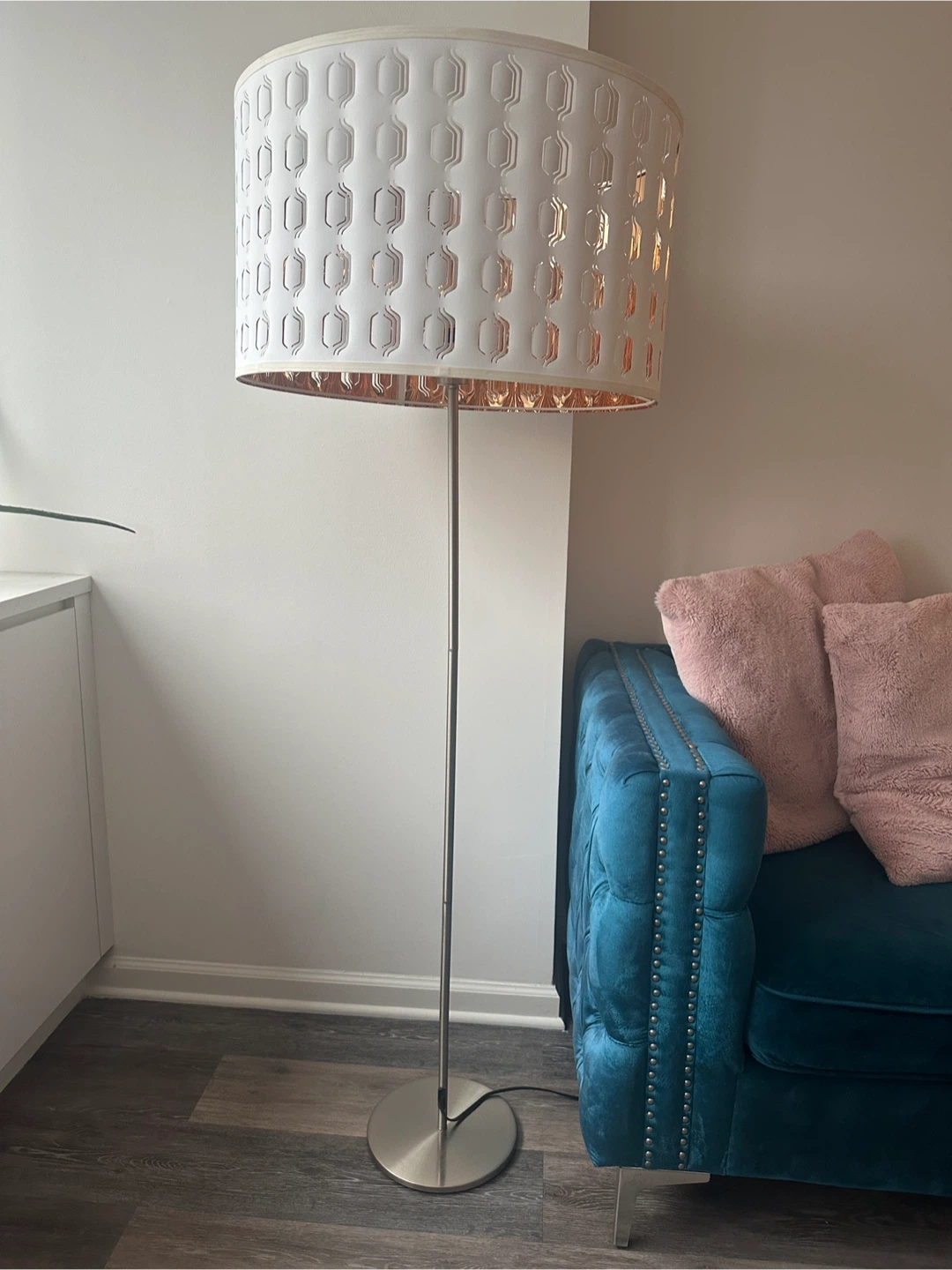 Floor Lamp with Cut-out Drum Shade