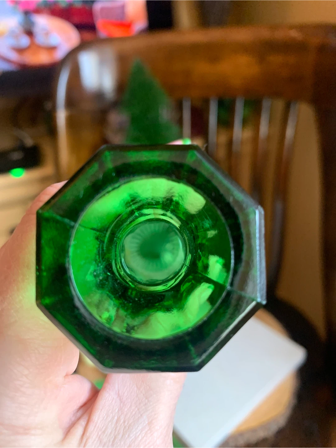 Vintage Emerald Green Glass Bud Vase - photo 4