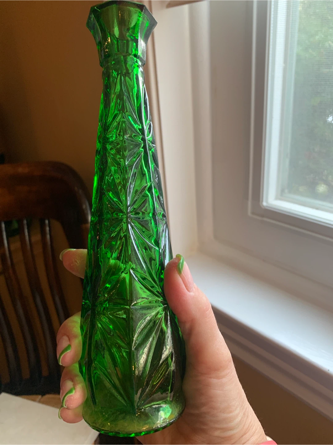 Vintage Emerald Green Glass Bud Vase - photo 5