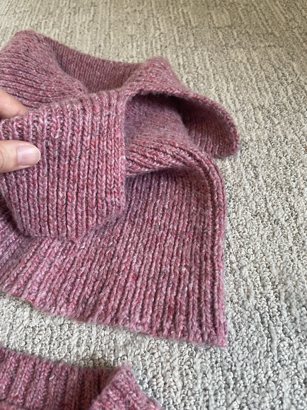 Pink Knit Sweater with Teddy Bear Appliqué and Matching Scarf - photo 5