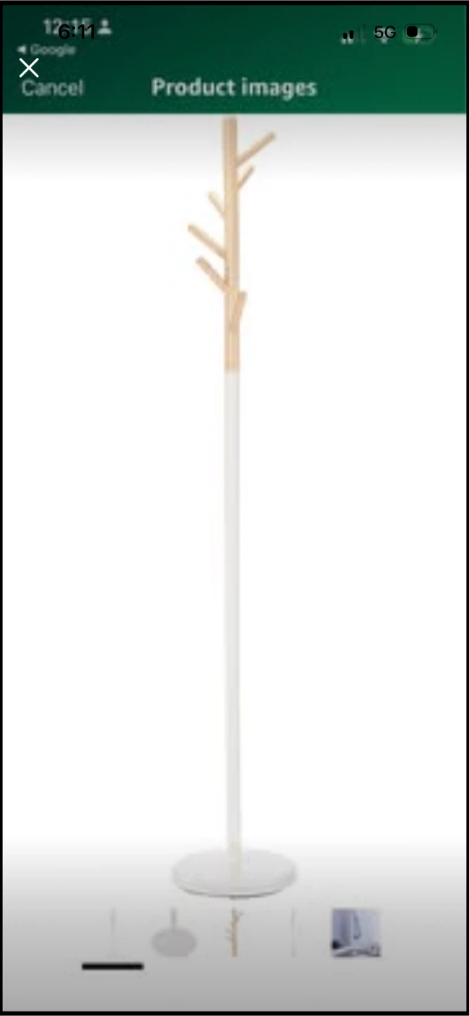 New Amazon Basics Standing Metal and Wood Coat and Hat Rack - photo 3