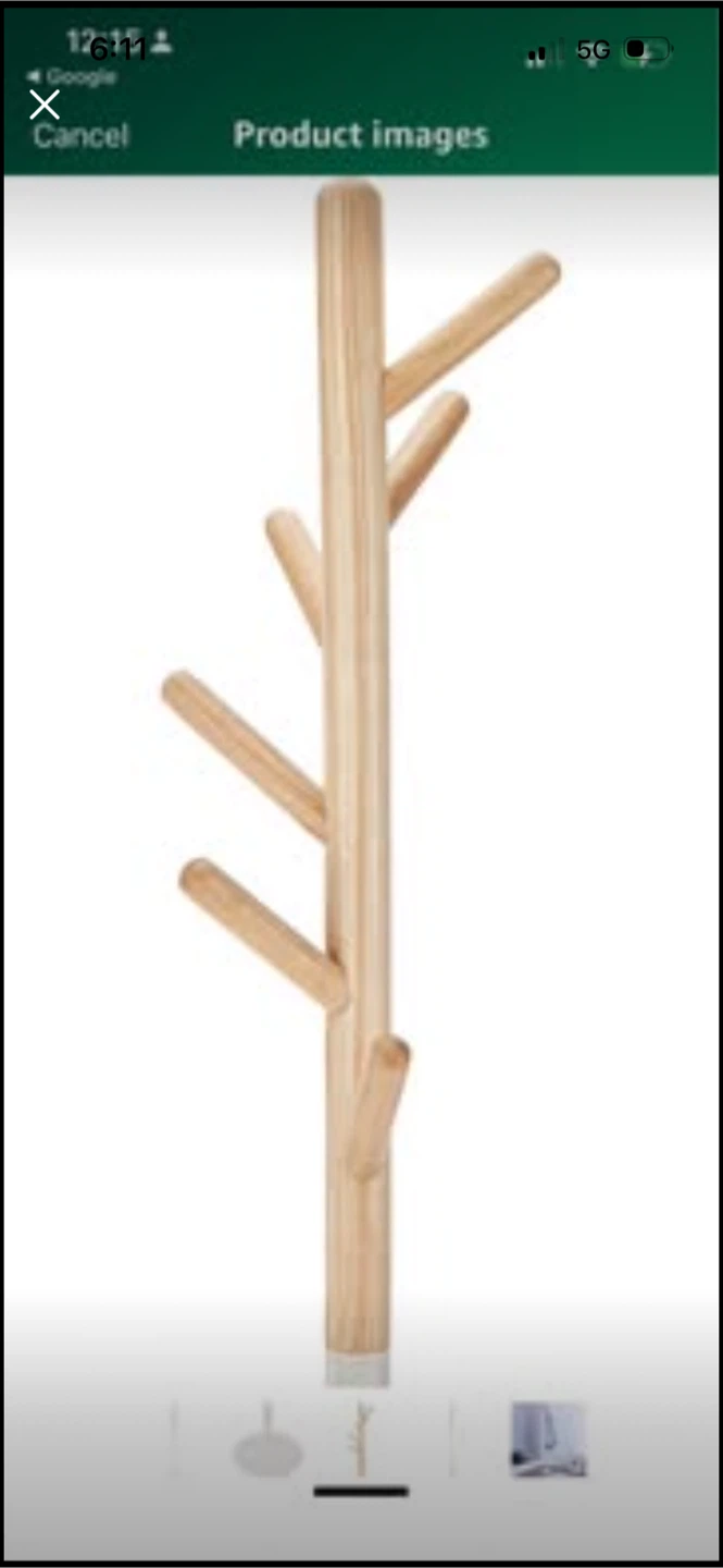 New Amazon Basics Standing Metal and Wood Coat and Hat Rack - photo 2
