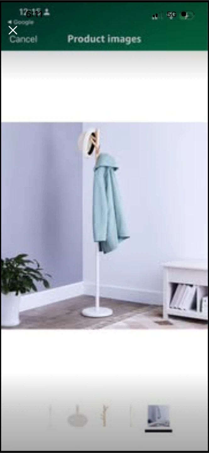 New Amazon Basics Standing Metal and Wood Coat and Hat Rack