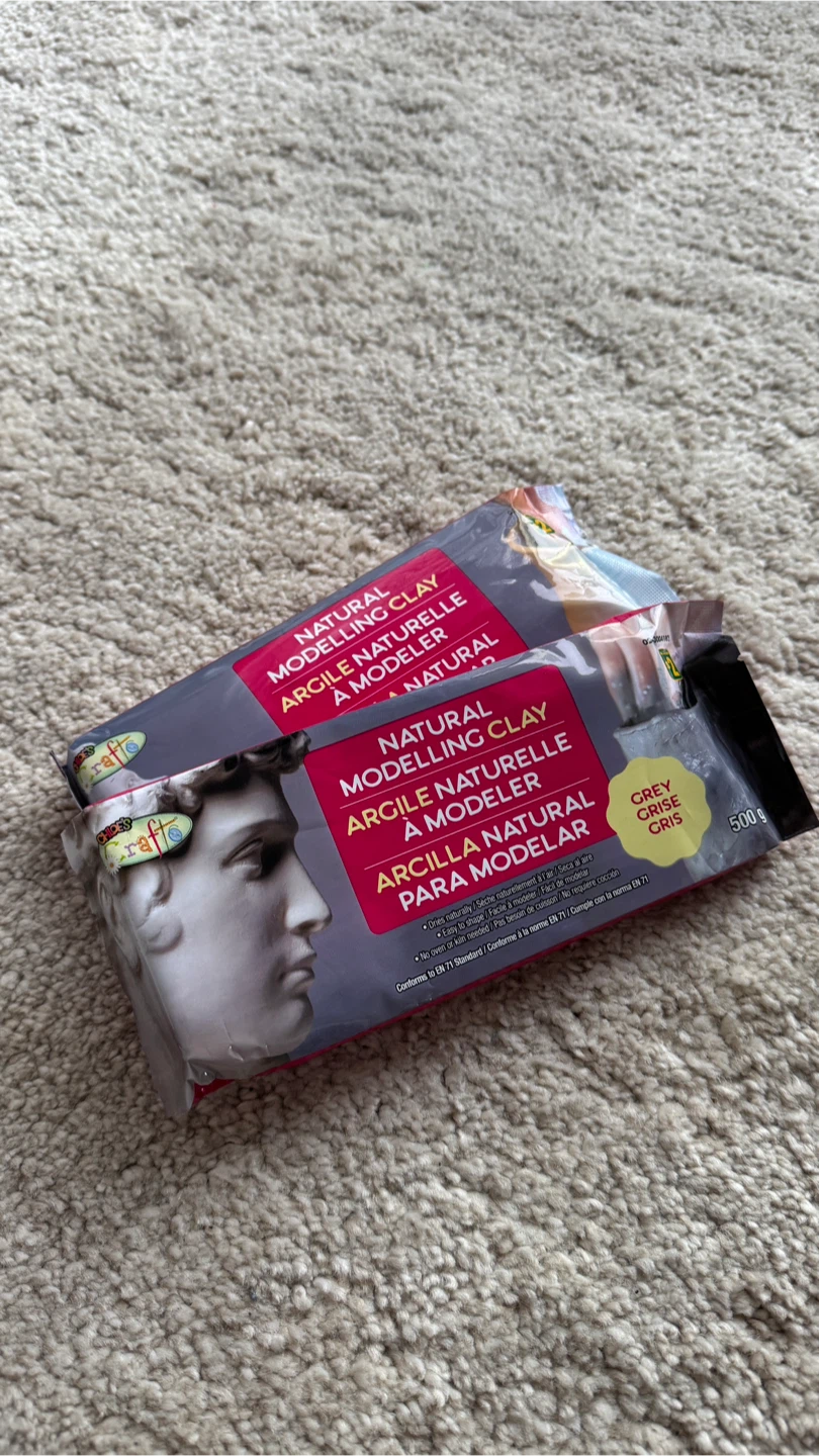 2pk Craft Smart Natural Modelling Clay - Grey, 500g each